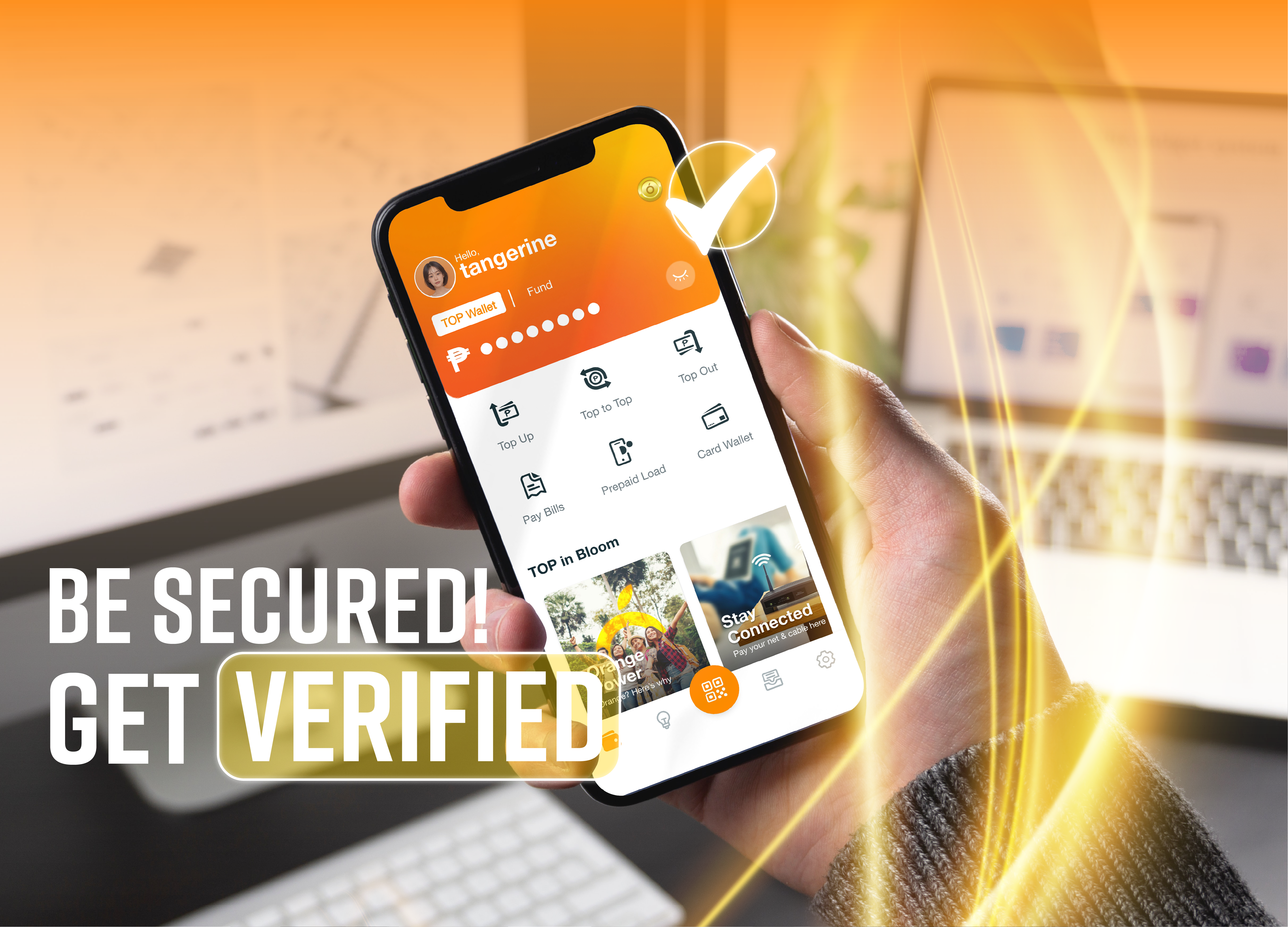 Convenience, e-cash, e-wallet, electronic wallet, enable, face, KYC, online, orange, Payment, PH, Philippines, platform, secure, security, solution, the, TOP.PH, verification, verified, virtual wallet